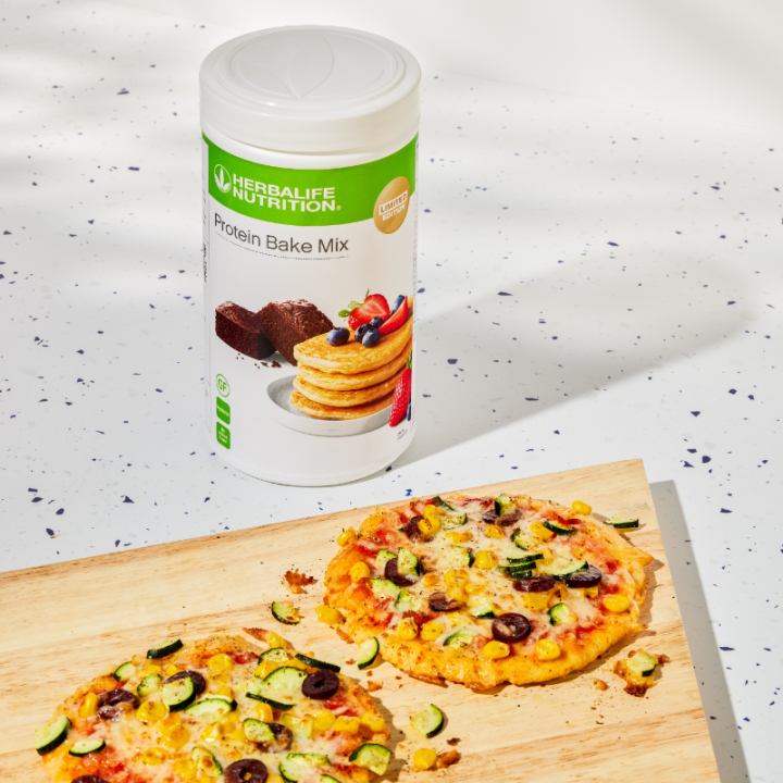Préparation protéinée à cuisiner Herbalife Nutrition. Vegan sans gluten, boîte de 480 g pizza