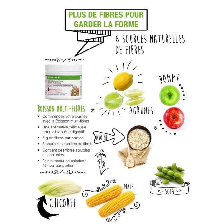 Boisson Multi-Fibres saveur pomme Herbalife