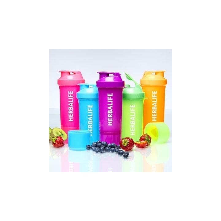 Shaker fluo (5 coloris disponibles) gradué avec ailette hermétique Herbalife