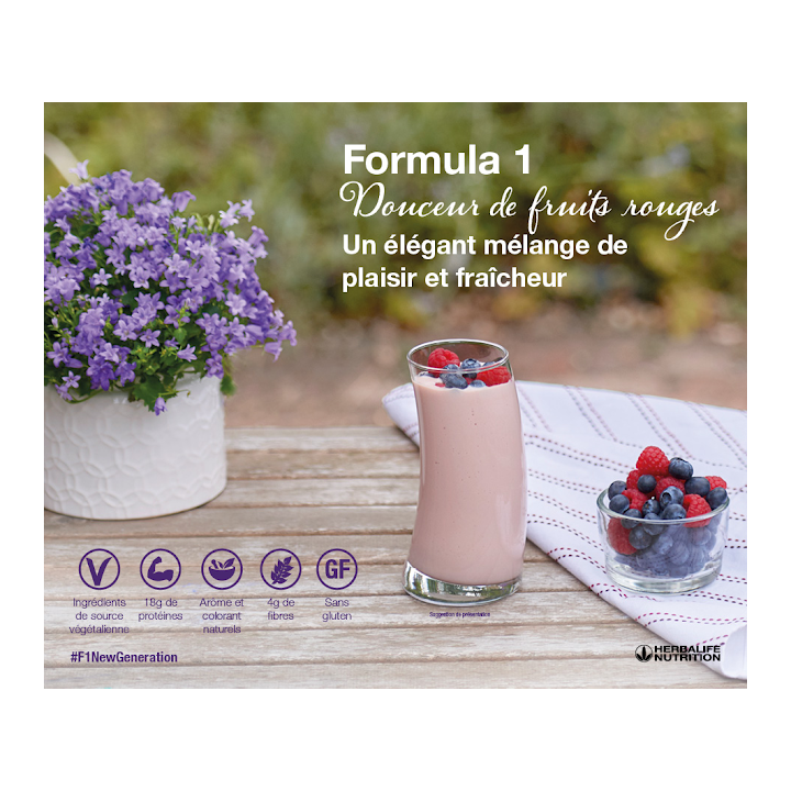 Boisson Formula 1 Herbalife délice de fruits rouges pour stabiliser le poids