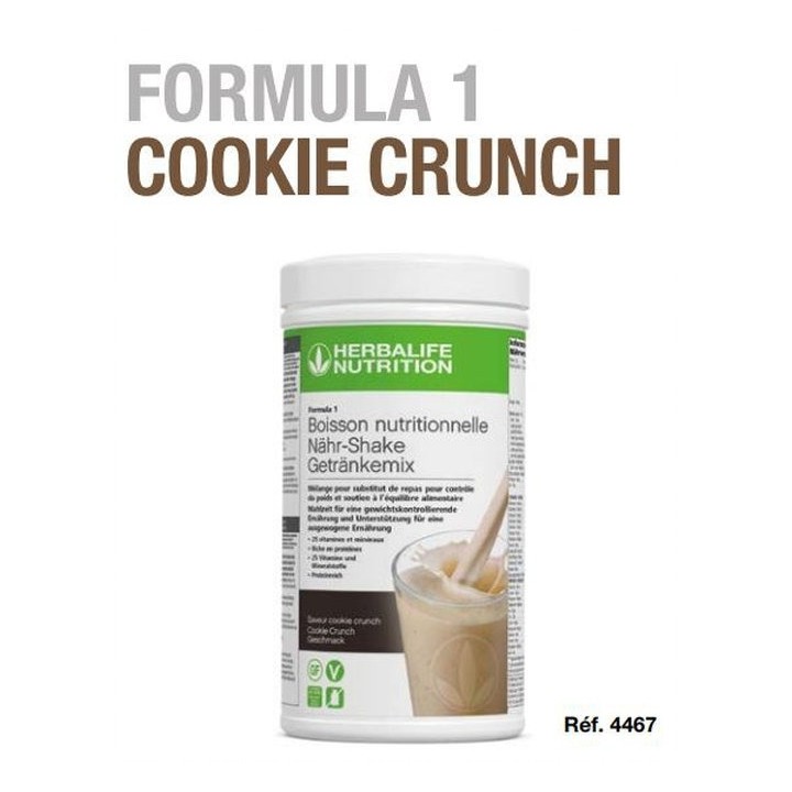 Boisson Formula 1 Herbalife Cookies & Crunch pour stabiliser le poids