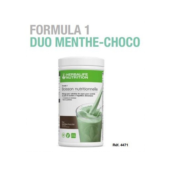 Boisson Herbalife duo menthe chocolat 220 cal pour stabiliser votre poids